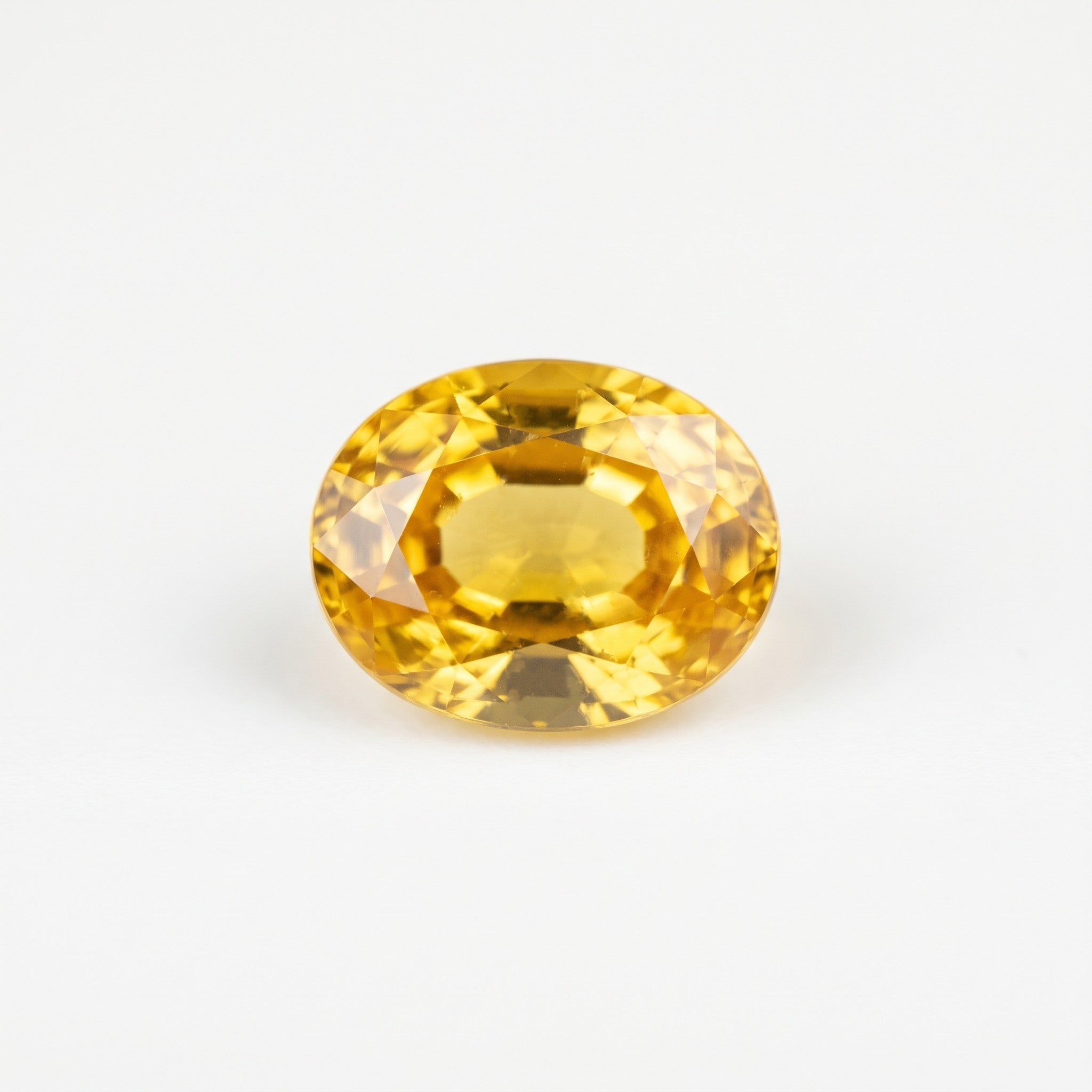 3 ct Lab Grown Yellow Sapphire Oval Shape Gemstone