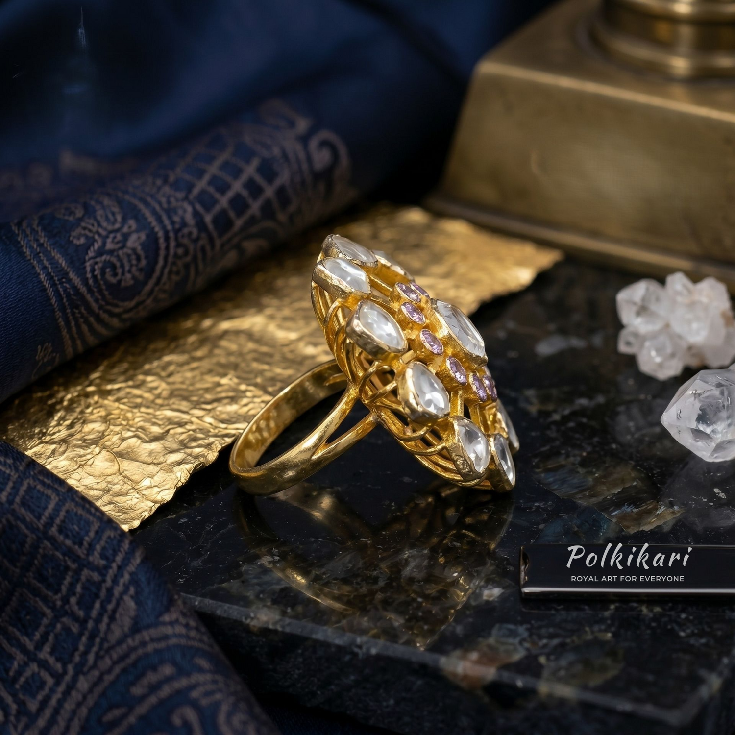 Miraan Cocktail Lab Grown Polki Ring