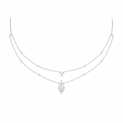Double Starburst Lab Grown Diamond Necklace