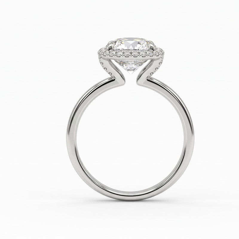 Sleek Halo Solitaire Lab Grown Diamond Ring