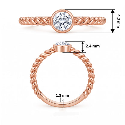 Woven Bezel Lab Grown Diamond Ring
