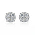 Pair of diamond stud earrings on a white background