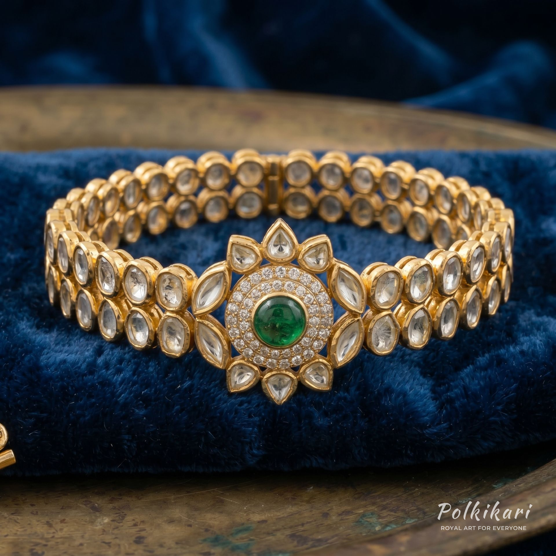 Aurora Medallion Lab Grown Polki Bracelet