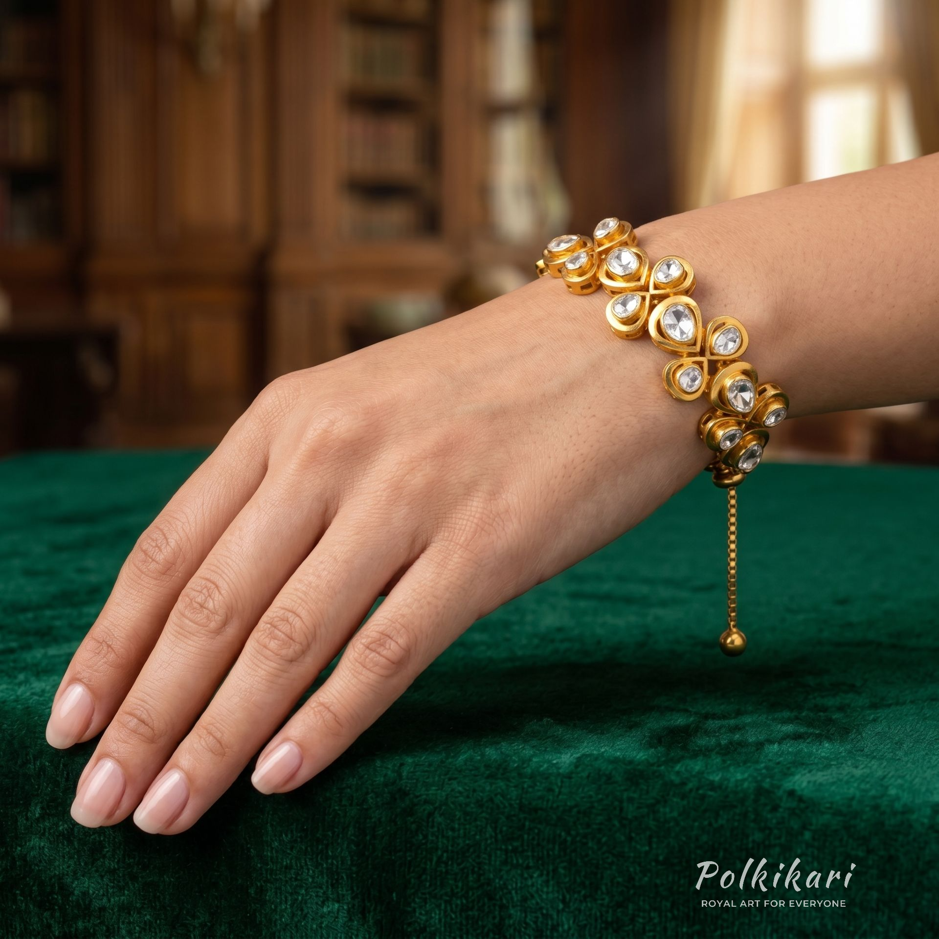 Minimalist Monarch Lab Grown Polki Bracelet