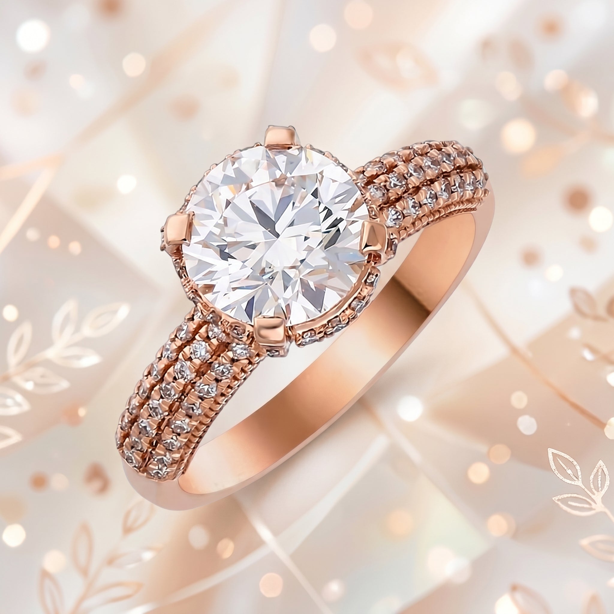 Blush Galaxy Solitaire Lab Grown Diamond Ring