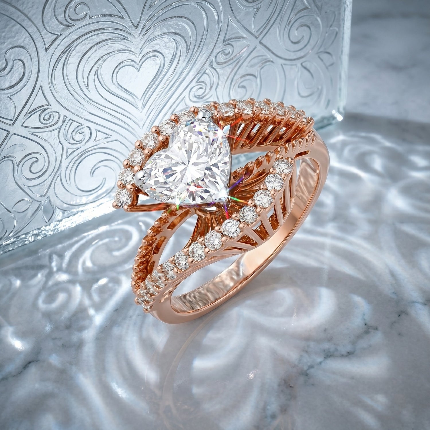 Blushing Grace Solitaire Lab Grown Diamond Ring