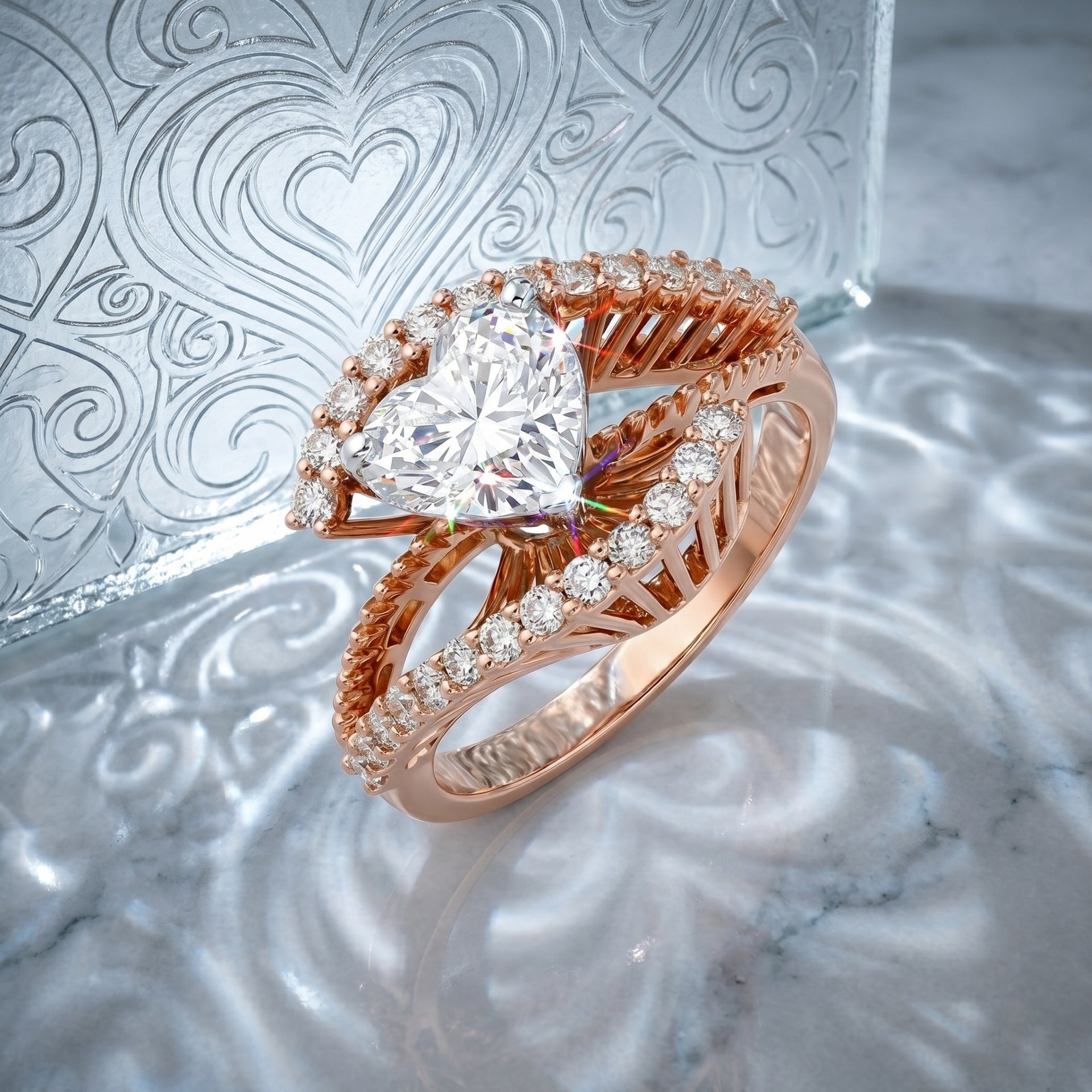 Blushing Grace Solitaire Lab Grown Diamond Ring