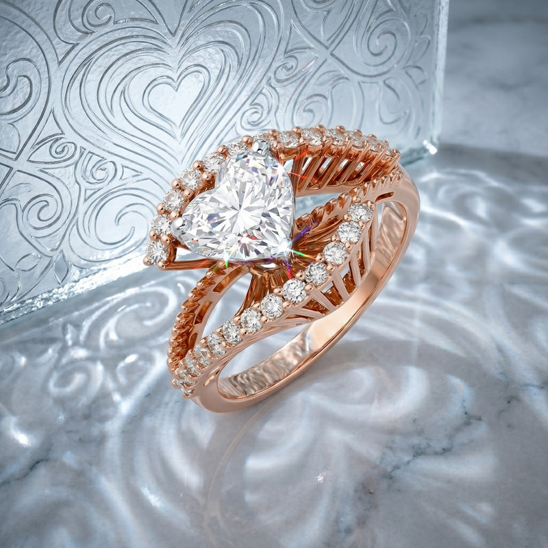 Blushing Grace Solitaire Lab Grown Diamond Ring