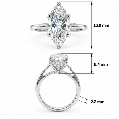 Ethereal Marquise Solitaire Lab Grown Diamond Ring