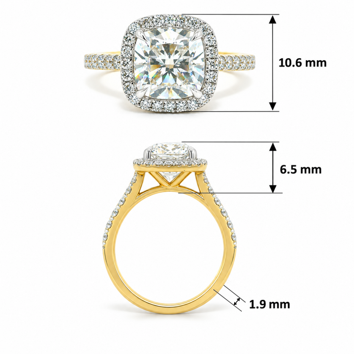 Serene Cushion Solitaire Lab Grown Diamond Ring