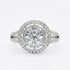 Diamond ring with a clear gemstone on a white background