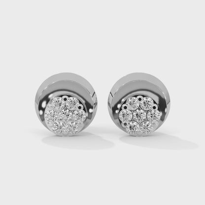 Radiant Cluster Lab Grown Diamond Stud Earrings