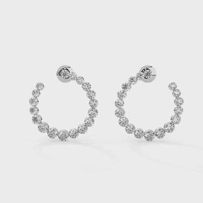 Celestial Halo Lab Grown Diamond Hoop Earrings