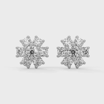 Blossom Diamond Stud Earrings