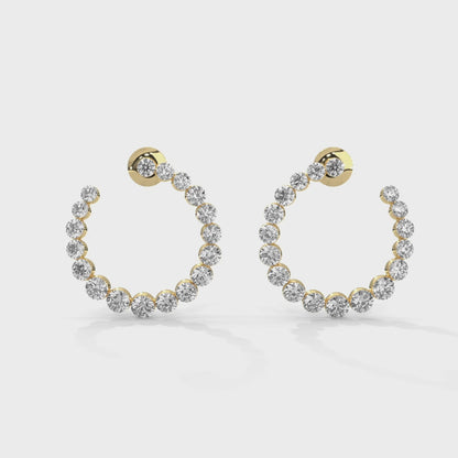 Celestial Halo Lab Grown Diamond Hoop Earrings