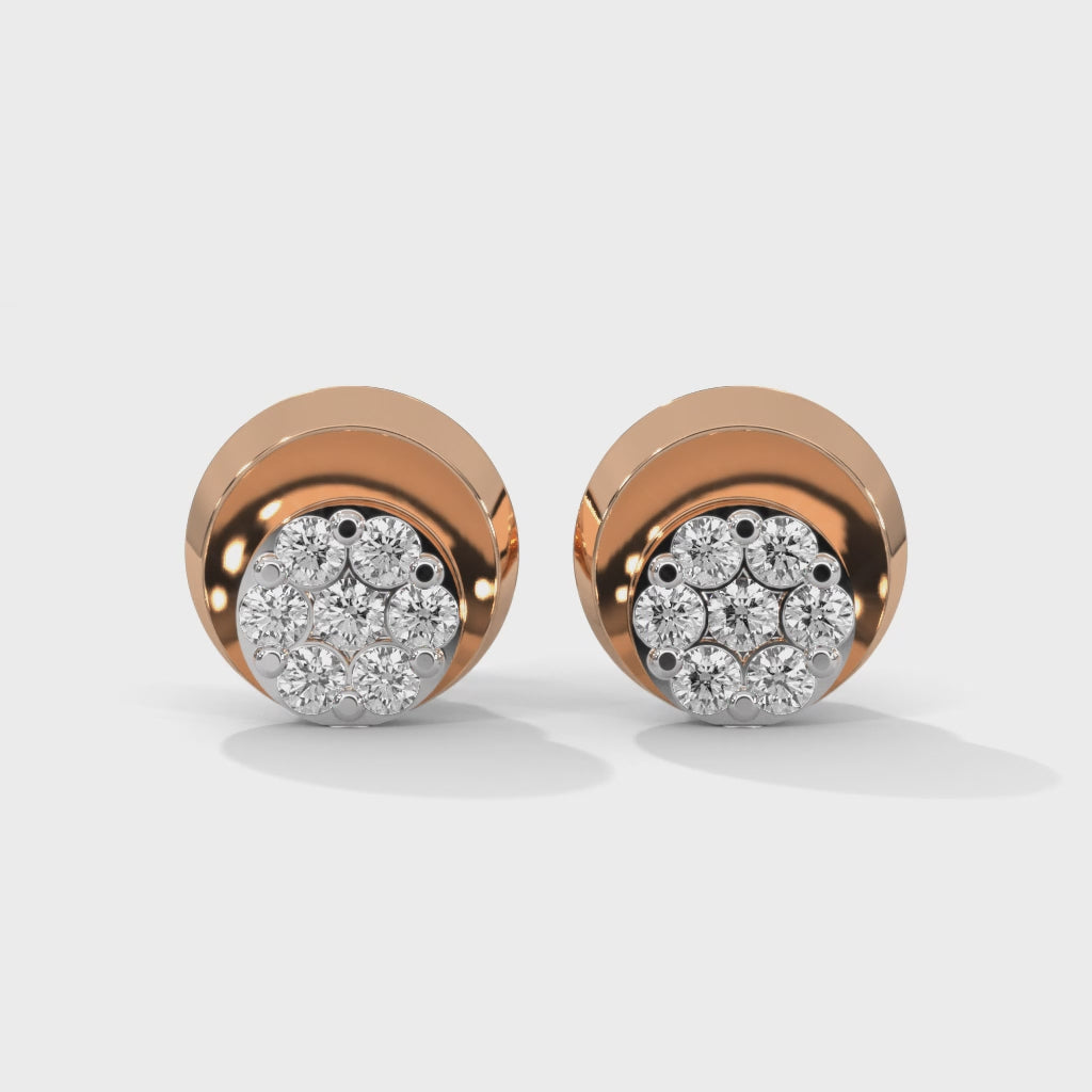 Radiant Cluster Lab Grown Diamond Stud Earrings