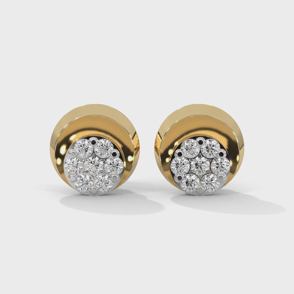 Radiant Cluster Lab Grown Diamond Stud Earrings