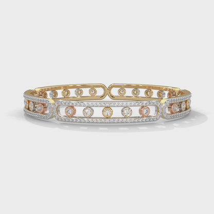 Harmony Tricolor Lab Grown Diamond Bangle