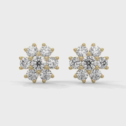 Blossom Diamond Stud Earrings