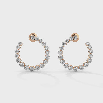 Celestial Halo Lab Grown Diamond Hoop Earrings