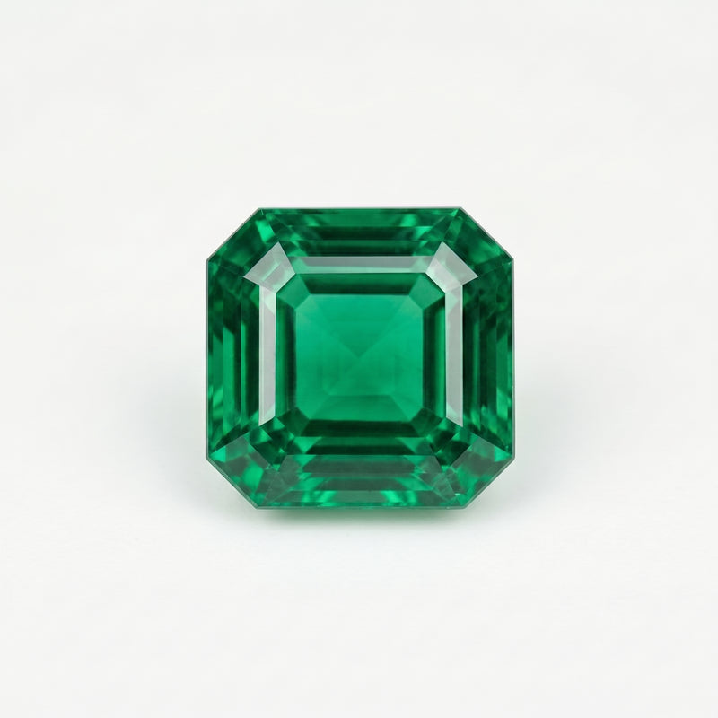 3 ct Lab Grown Emerald Asscher Shape Gemstone