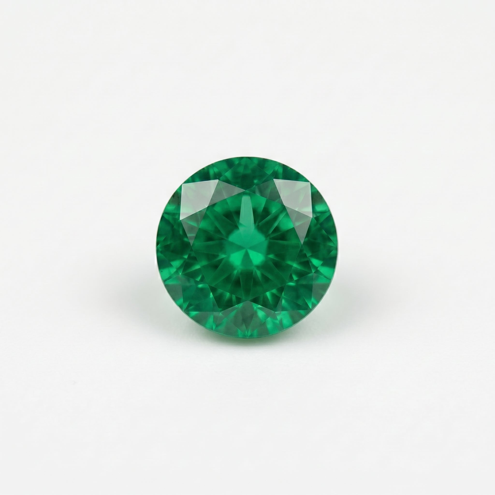 4 ct Lab Grown Emerald Round Shape Gemstone