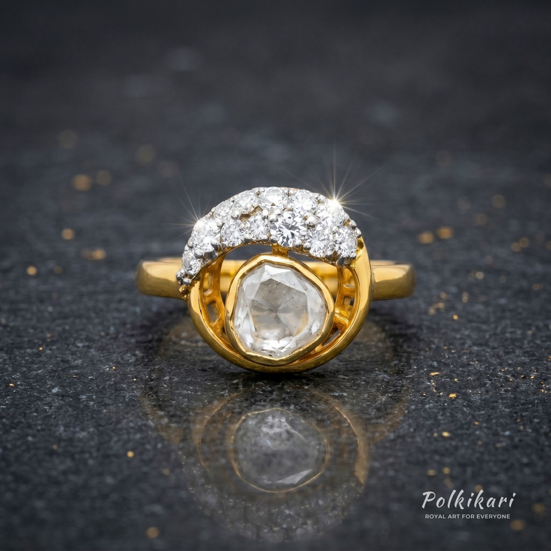 Moonlight Cloud Lab Grown Polki Ring
