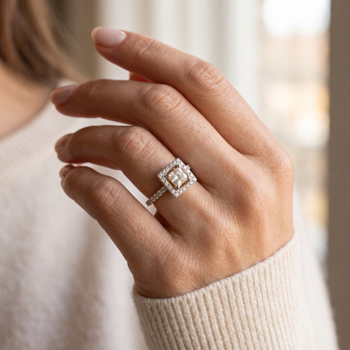 Solenne Princess Lab Grown Diamond Ring