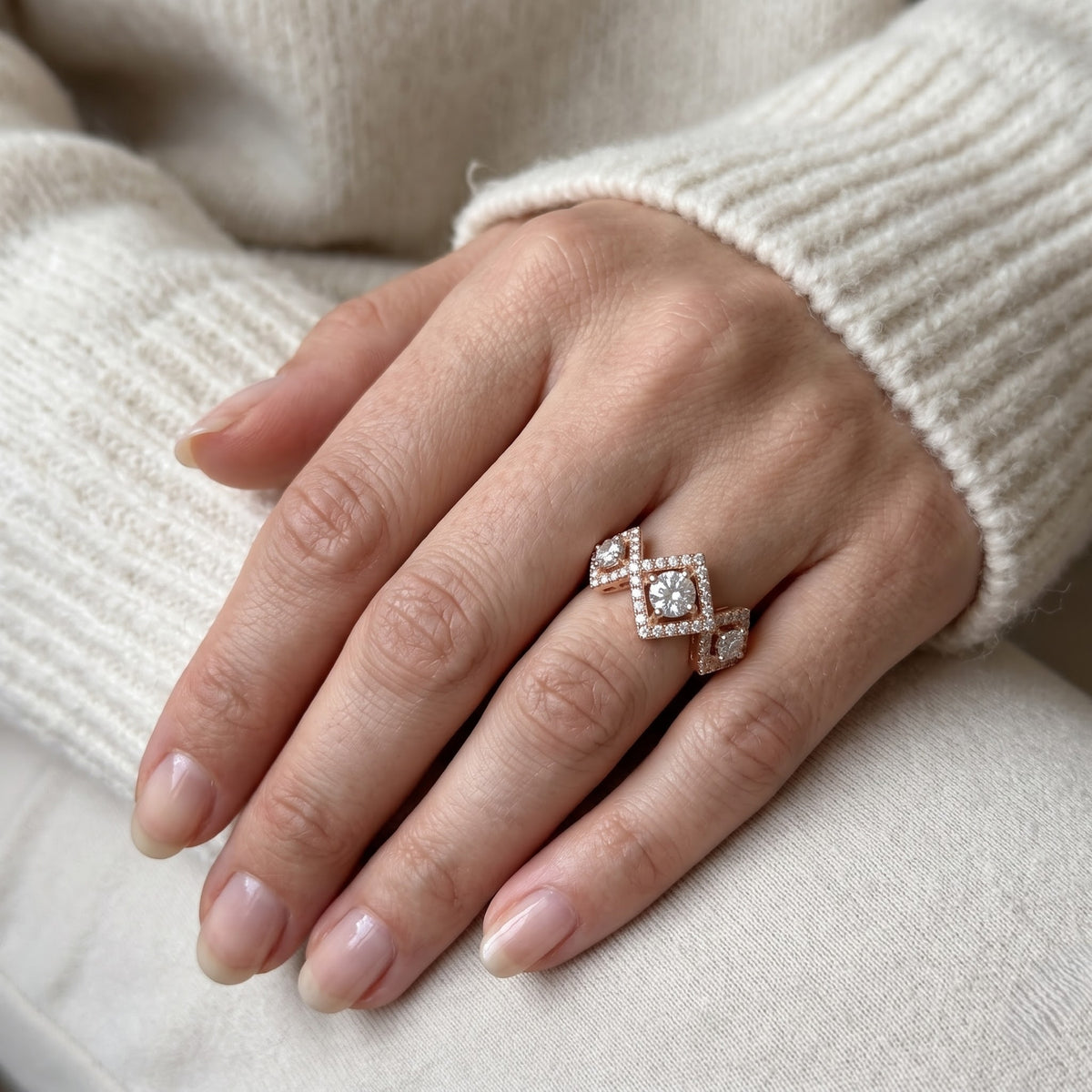 Lunessa Geo Lab Grown Diamond Ring