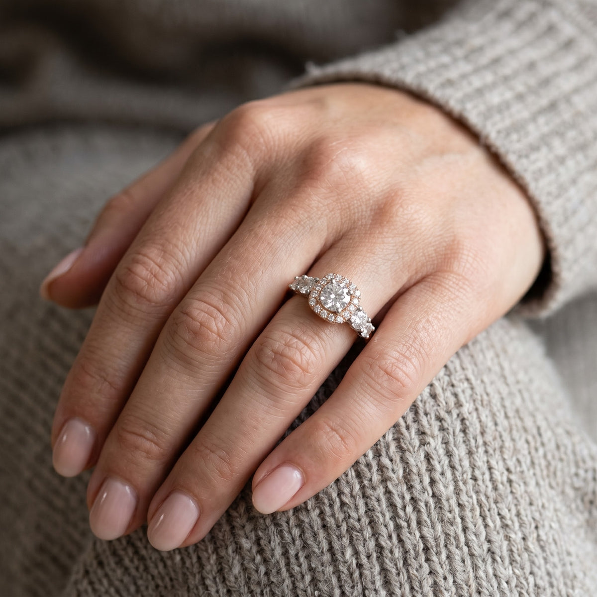 Avelora Halo Lab Grown Diamond Ring