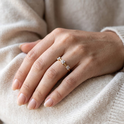 Nivelle Floral Trio Lab Grown Diamond Ring