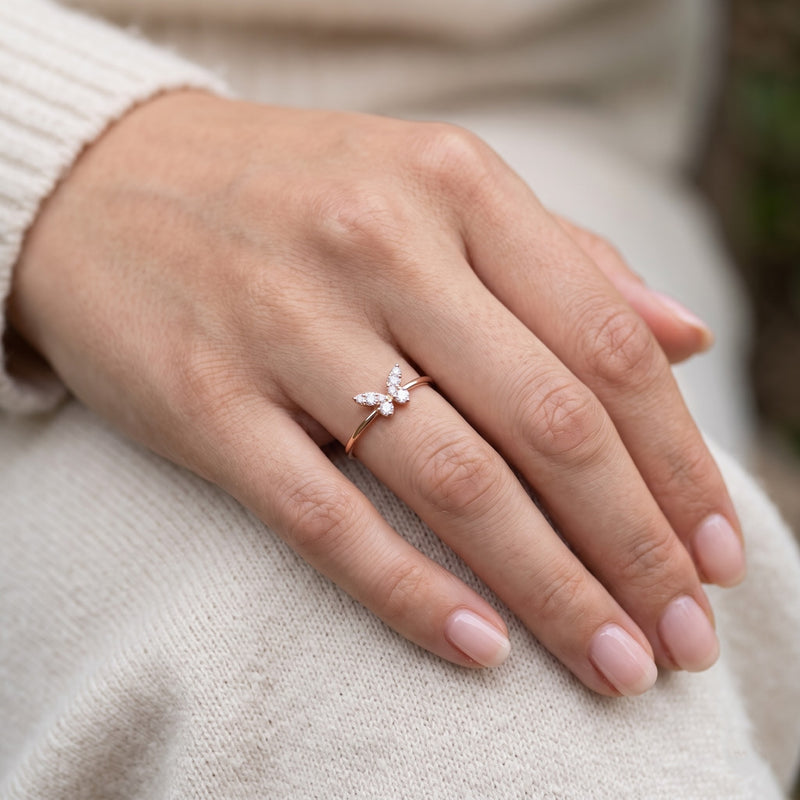 Winged Flutter Bloom Lab Grown Diamond Ring